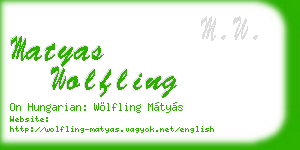 matyas wolfling business card