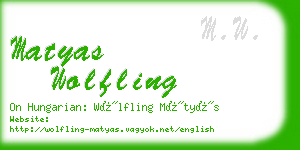 matyas wolfling business card